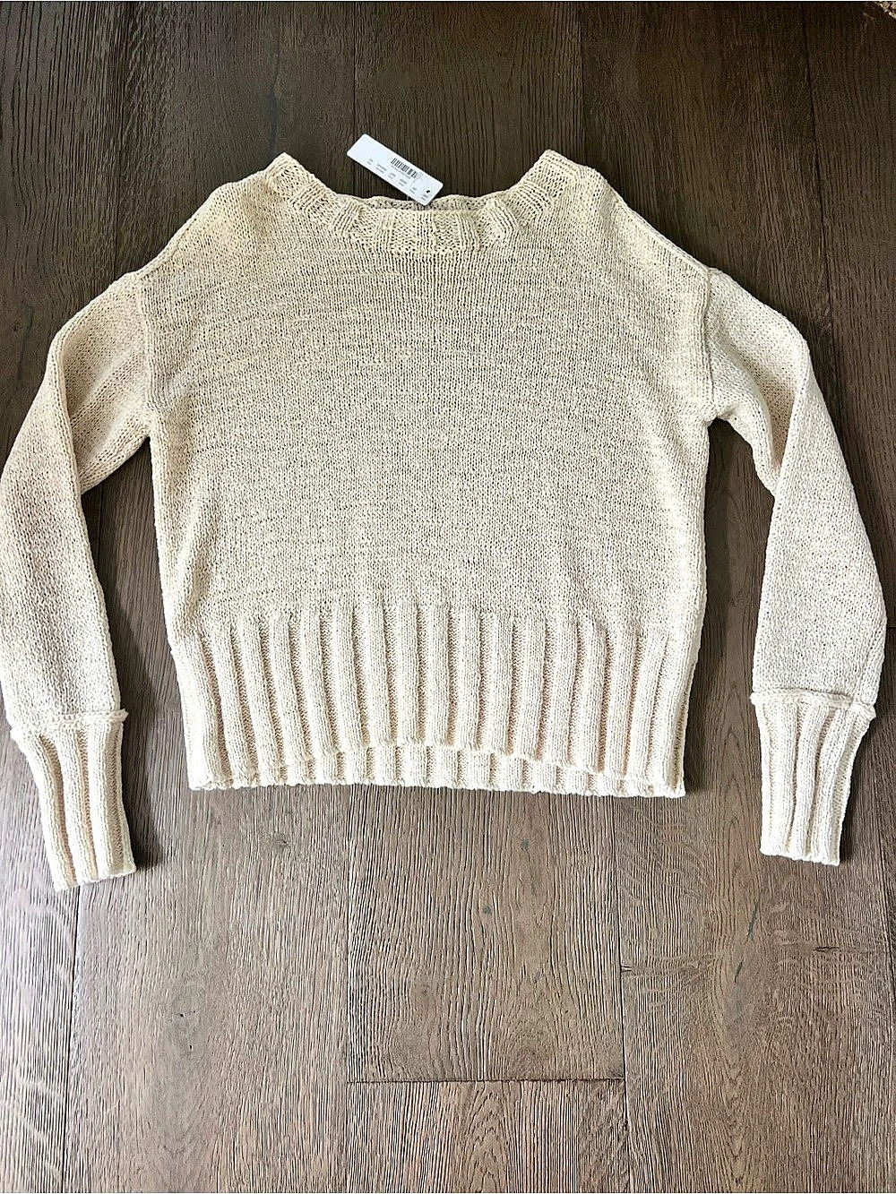 ❤️ J.Crew Wide-Rib Crewneck Sweater Cream Crew - XS - New with Tag
